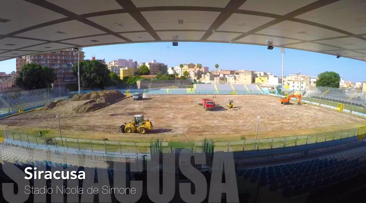 Stadio Nicola De Simone, il video mozzafiato con l’evoluzione del nuovo manto erboso
