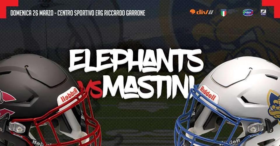 Domenica il football americano sbarca a Siracusa: Elephants Catania vs Mastini Verona