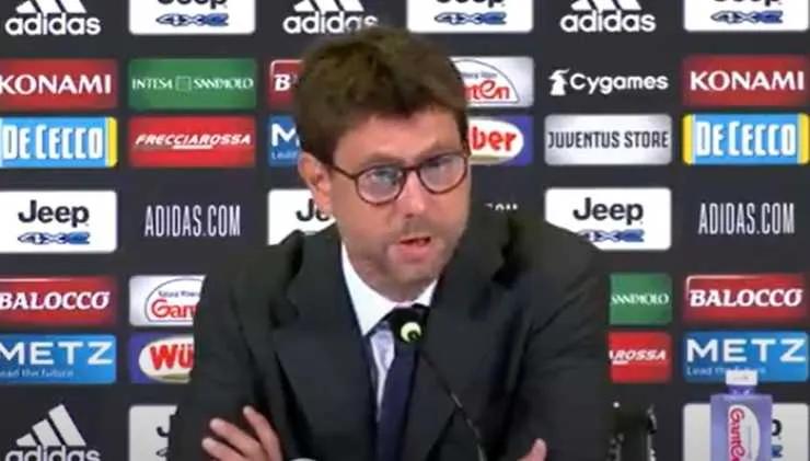 Agnelli in conferenza stampa