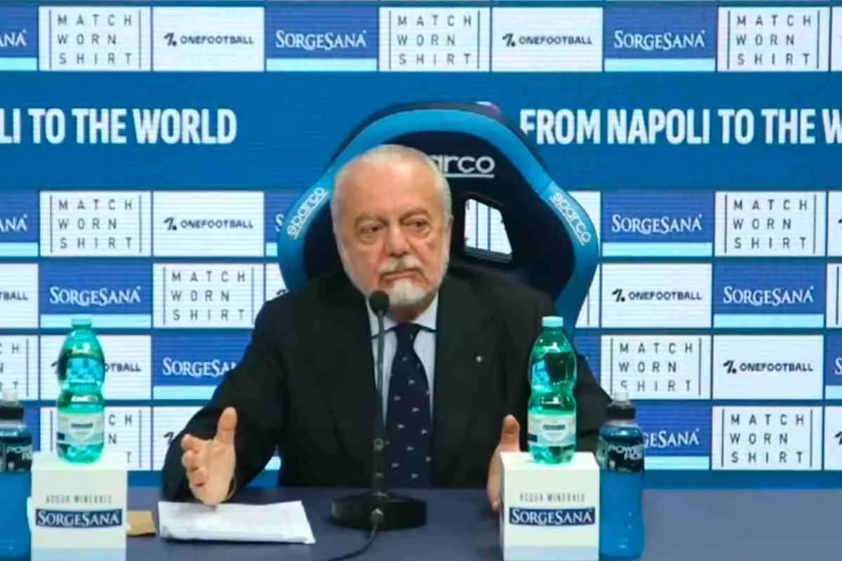 La conferenza stampa di De Laurentiis