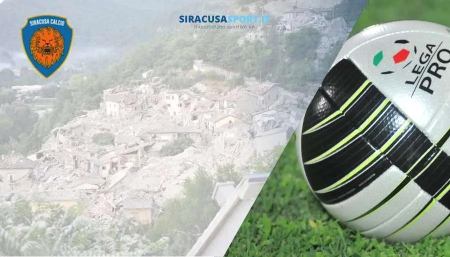 Calcio Beneficenza, durante Siracusa – Akragas sarà avviata una raccolta fondi per i terremotati in Umbria