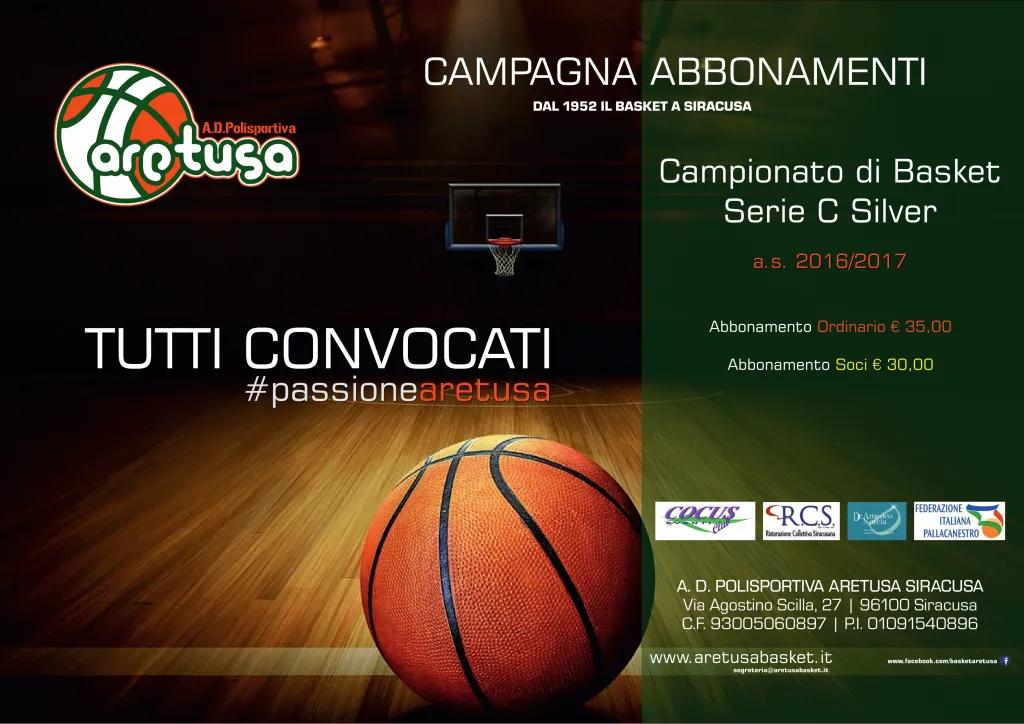 Basket, parte la campagna abbonamenti per il campionato di serie C della “Polisportiva Aretusa”