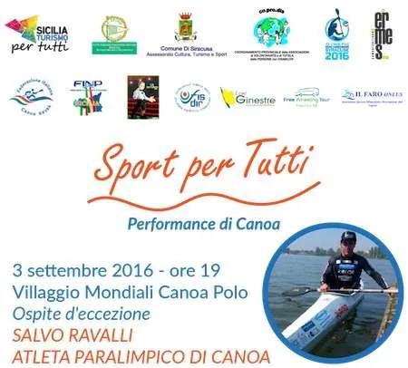Siracusa Canoa, “Sport per tutti”: performance di canoa per atleti diversamente abili
