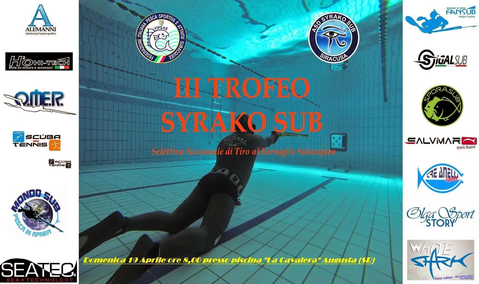 TIRABERSAGLIO SUBACQUEO, domenica 19 aprile al via il III Trofeo SYRAKO SUB.